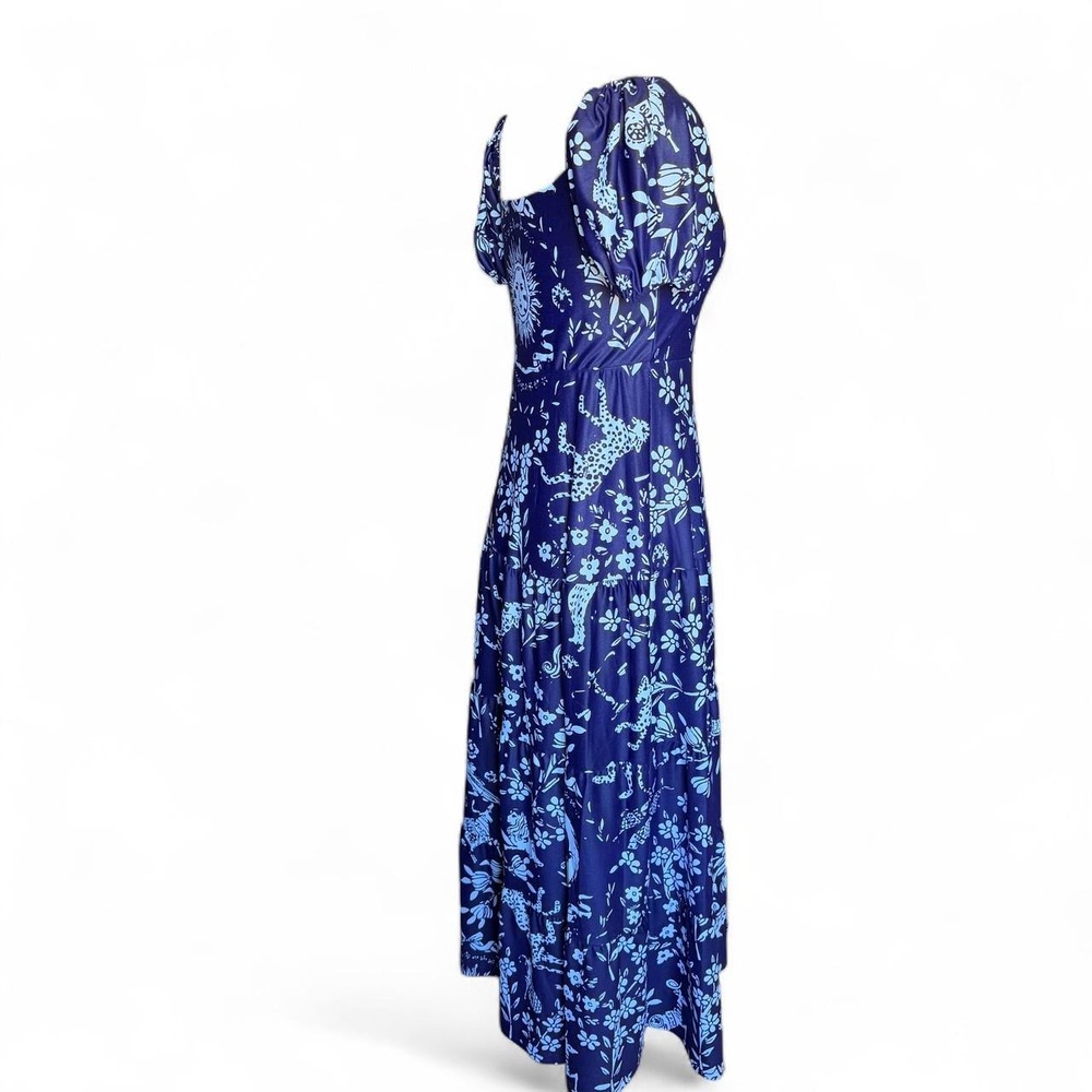 Smith & Quinn Small navy blue & white floral maxi dress celestial cottagecore - Picture 3 of 8